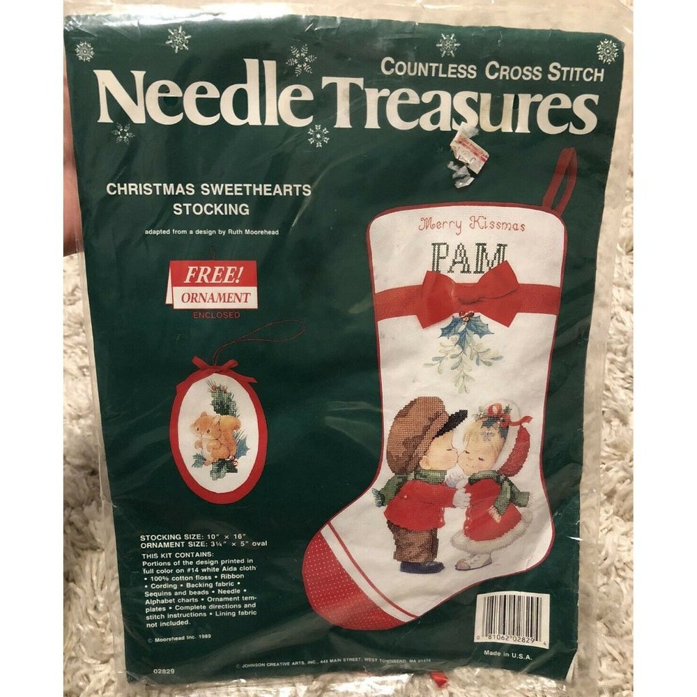 80s Needle Treasures CHRISTMAS SWEETHEART Stocking